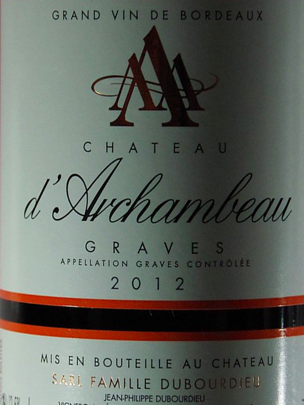 Chateau d'Archambeau, 2012 (Rouge)